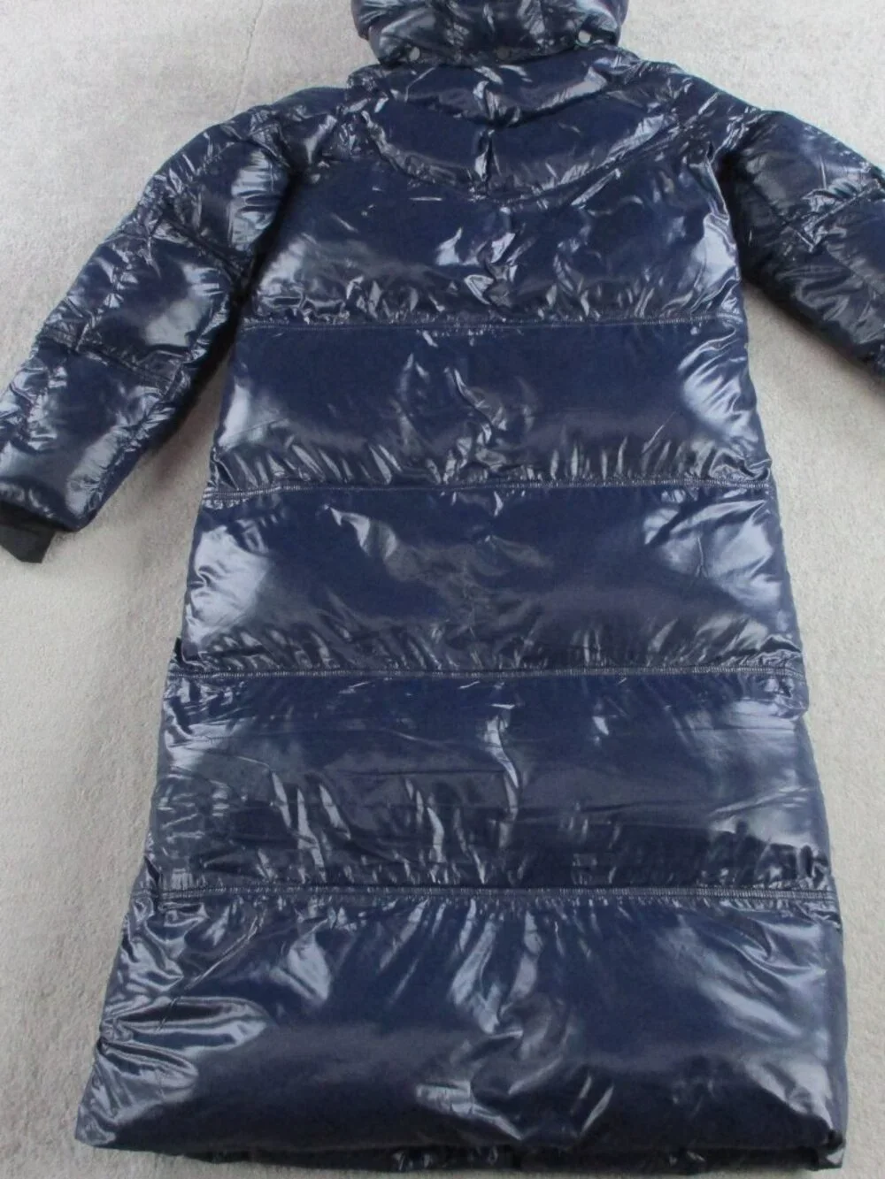 NEW Alpenhaus Meribel Quilted Maxi Puffer Coat XS Removable Hood Midnight Navy - Picture 6 of 10